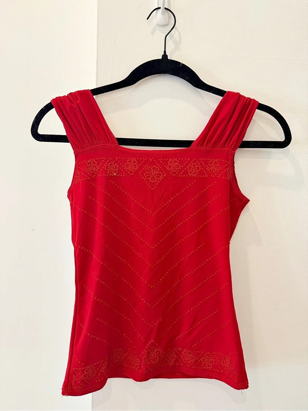 Y2K BlissUSA Vintage Embellished Red Tank Top Size Small Like New